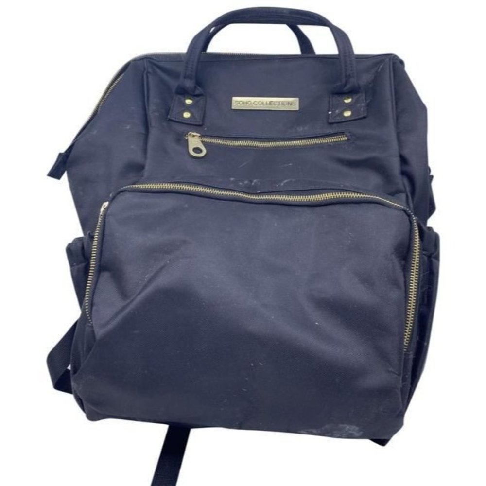 Multi Pocket Black Fabric Backpack